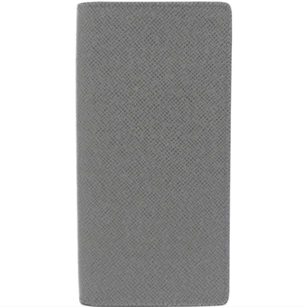 Louis Vuitton Taiga Brazza Wallet Long Bifold Gray Leather Minimalist Normcore